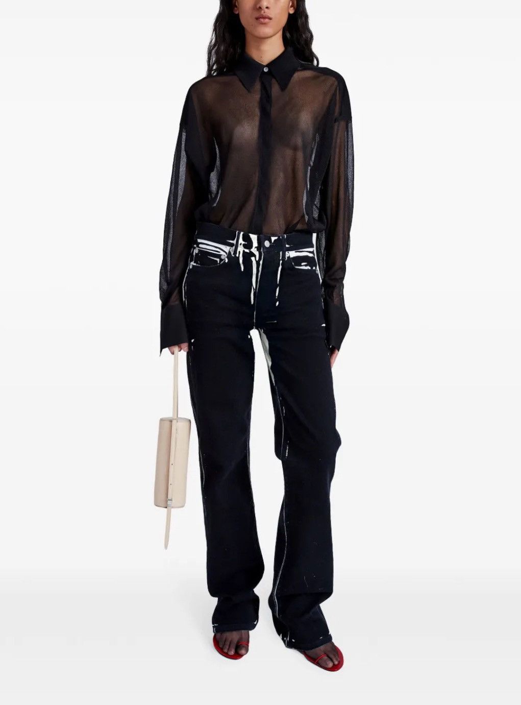 Proenza Schouler Proenza Schouler Ryman straight jeans paint Size 26" / US 2 / IT 38 - 1 Thumbnail