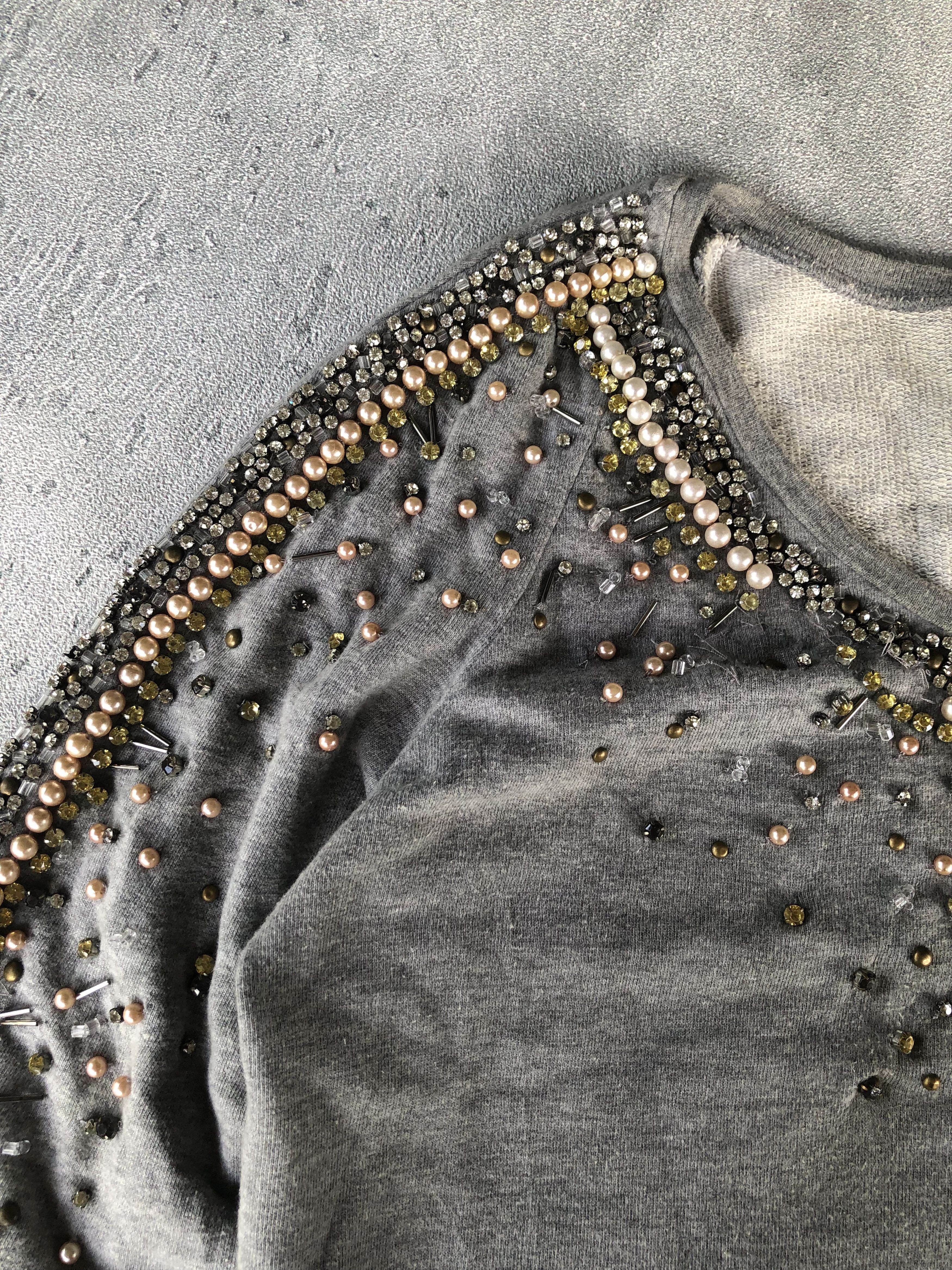 Designer × Japanese Brand Brigitte Bardot Studded Beaded Embelished Sweatshirt Size M / US 6-8 / IT 42-44 - 3 Thumbnail