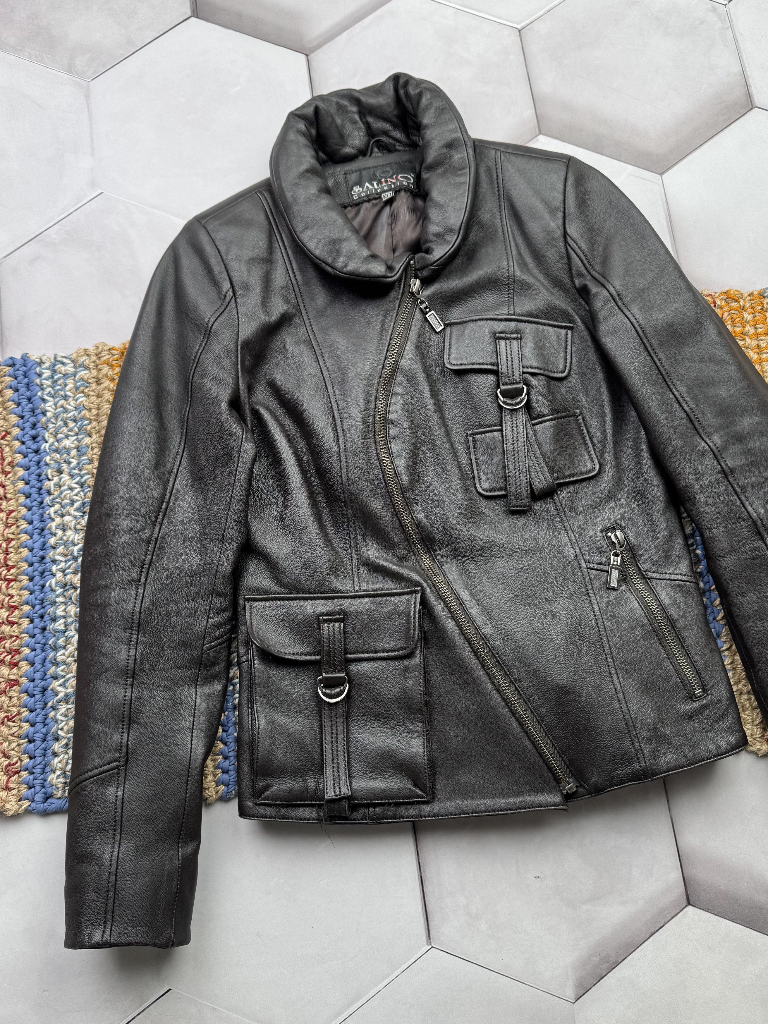 Vintage Vintage Cropped Leather Cargo Jacket Size XS / US 0-2 / IT 36-38 - 2 Thumbnail