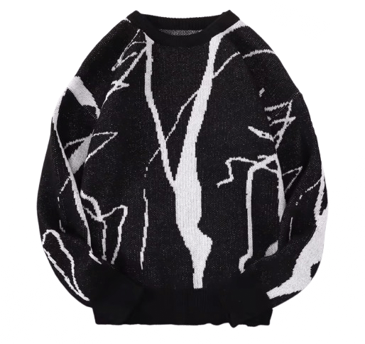 Japanese Brand Abstract Crack Graffiti Sweater Jacquard Knit Sweatshirt Size US M / EU 48-50 / 2 - 1 Thumbnail