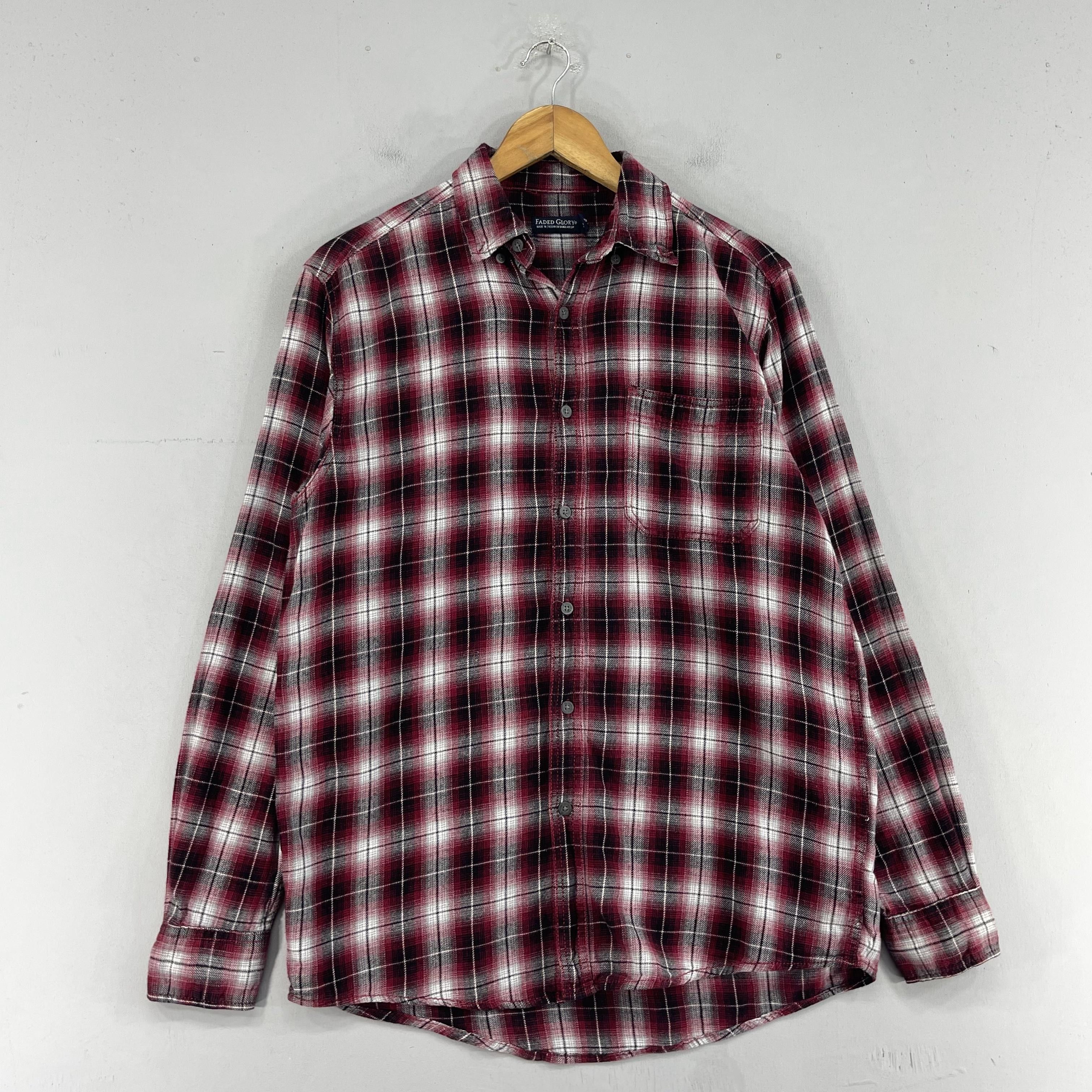 Flannel × Japanese Brand FADED GRLORY Plaid Checkered Shadow Red Button Up Flannel Size US S / EU 44-46 / 1 - 4 Thumbnail