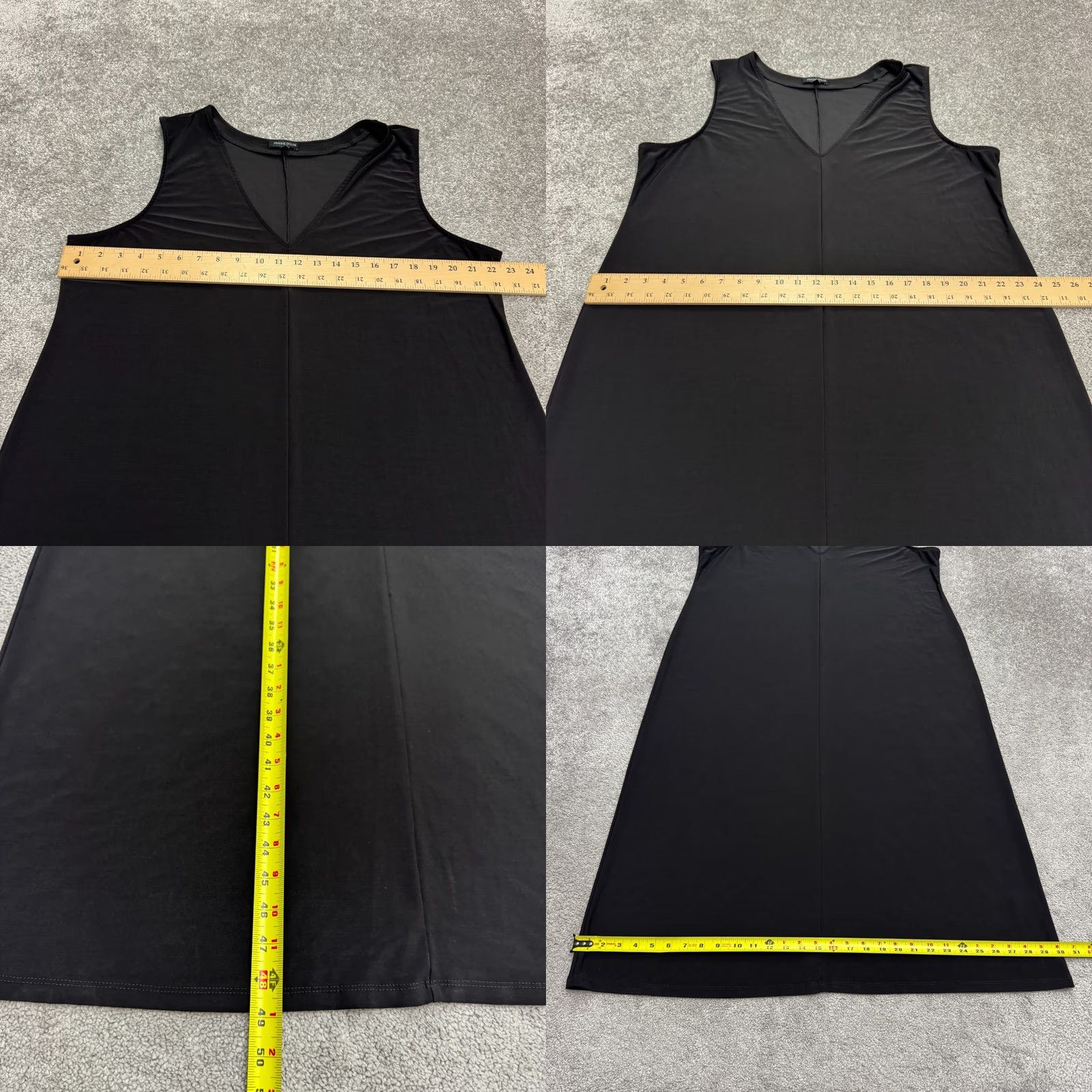 Agolde Franne Golde Sleeveless Maxi Shift Dress Womens 2XL Black V-Neck Stretch Classic Size XXL / US 16-18 / IT 52-54 - 8 Thumbnail