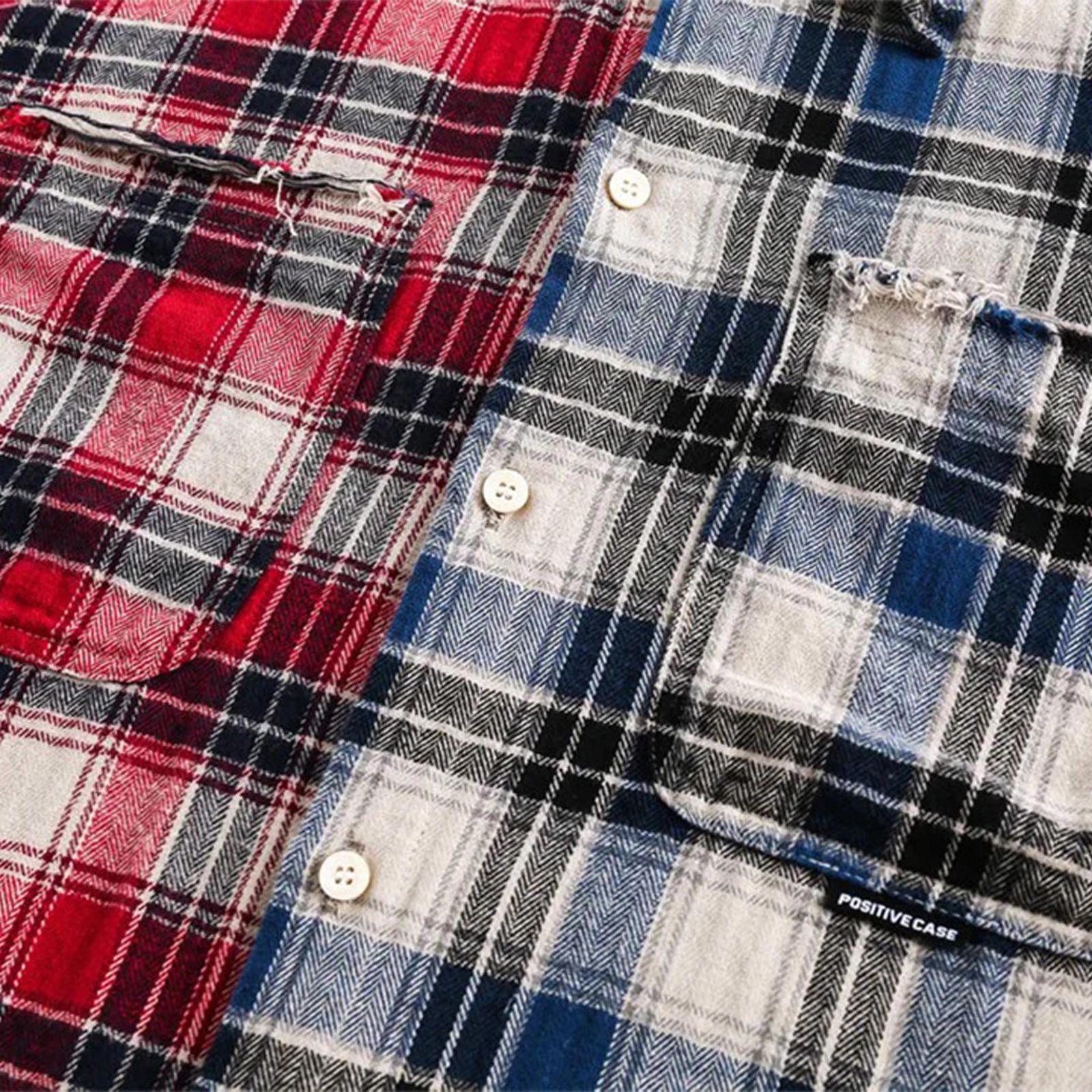 Other Plaid Two Sided Check-Pattern Long Sleeve Shirt Size US L / EU 52-54 / 3 - 3 Thumbnail