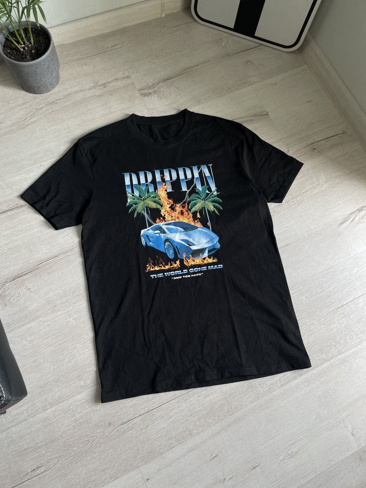 Lamborghini × Rap Tees Drippin Fire Tee Drip Too Hard Rap T-shirt Size US L / EU 52-54 / 3 - 6 Thumbnail