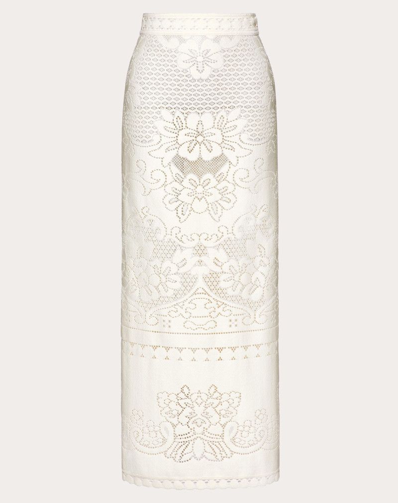 Valentino o1y0326 Maxi Skirt in Ivory Size 28" / US 6 / IT 42 - 1 Thumbnail