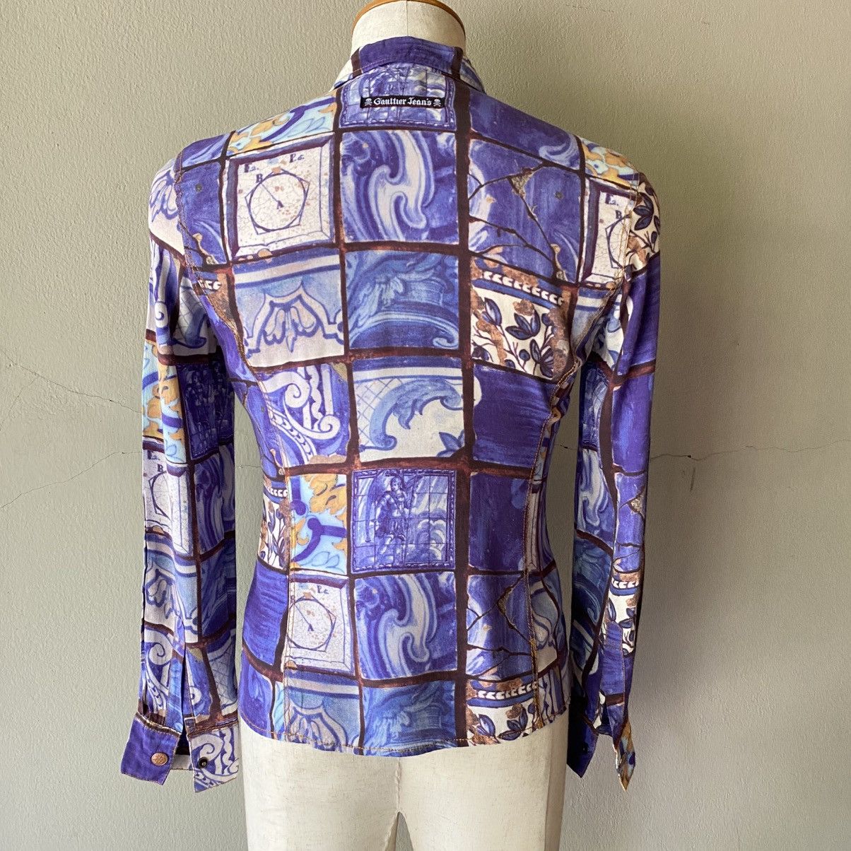 Jean Paul Gaultier Jean Paul Gaultier Vintage Ocean Mosaic Shirt Size US XXS / EU 40 - 17 Thumbnail