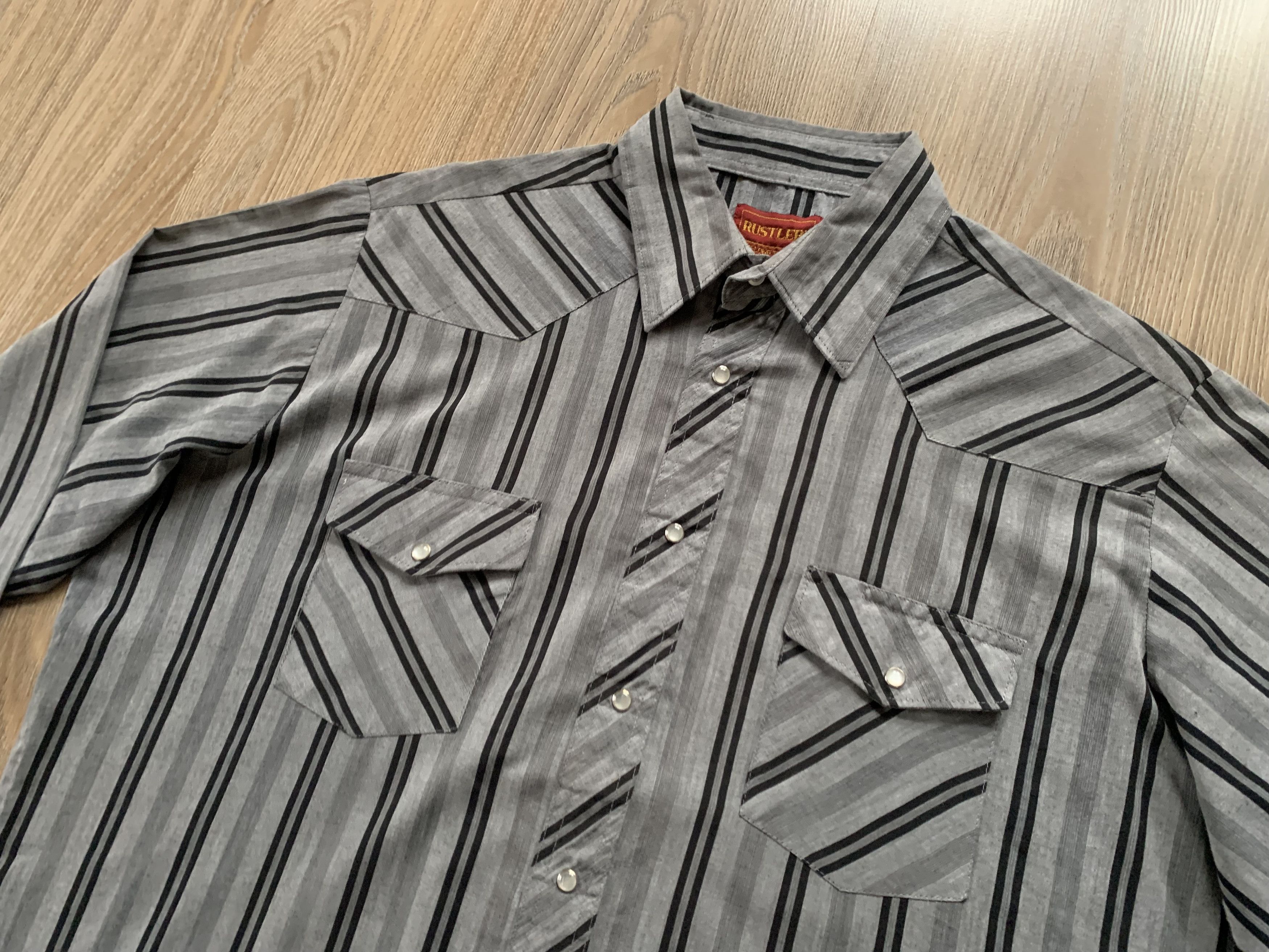 Wrangler Vintage Rustler Wrangler Snap Stripe Western Cowboy Shirt Size US XL / EU 56 / 4 - 4 Thumbnail