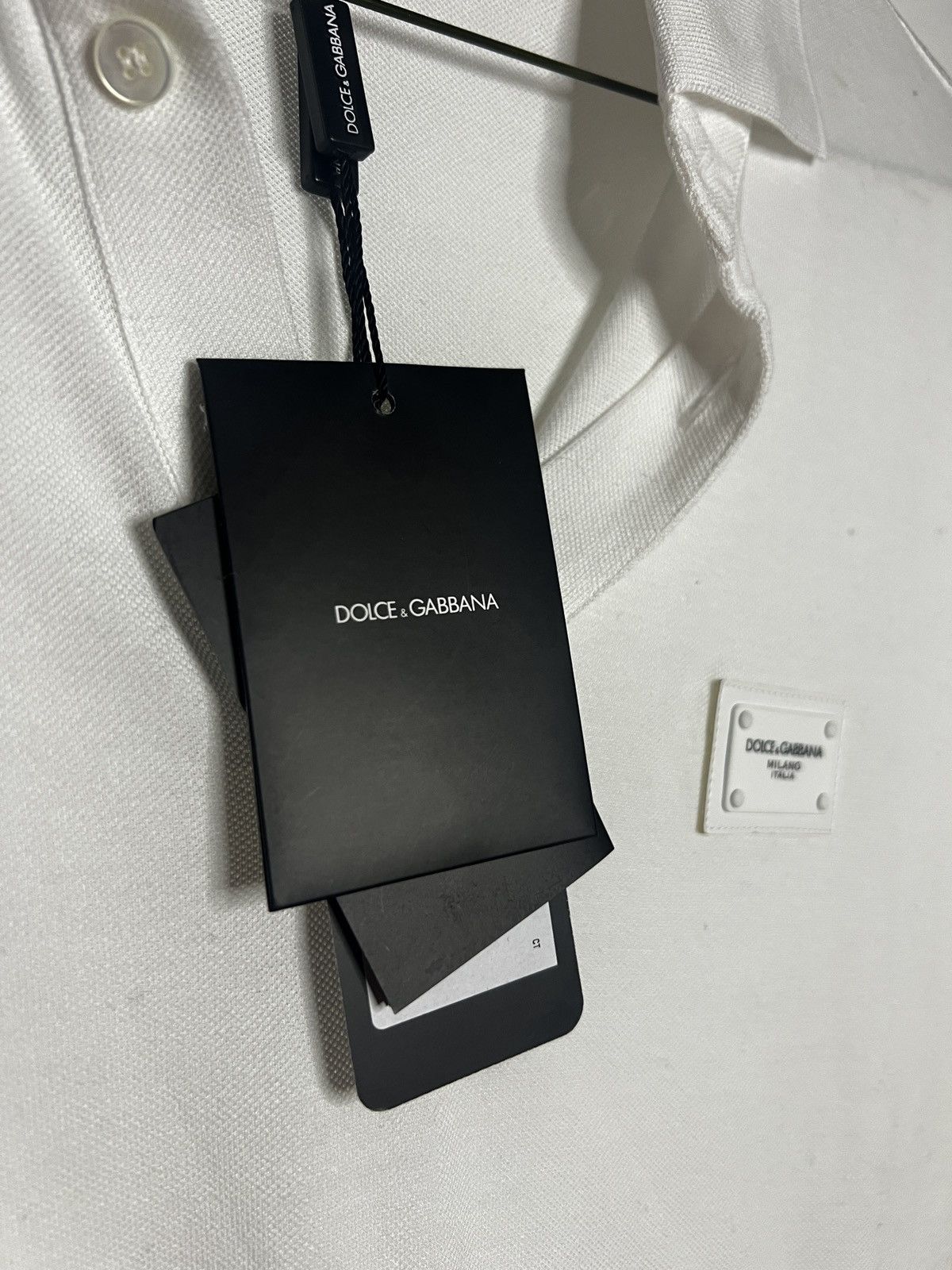 Dolce & Gabbana Dolce & Gabbana White Logo Plaque Polo Shirt New Size 52 Size US XXL / EU 58 / 5 - 9 Thumbnail