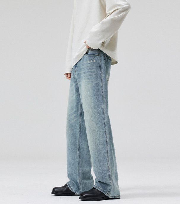 Jean American street men's straight loose wide-leg baggy jeans Size US 32 / EU 48 - 3 Thumbnail