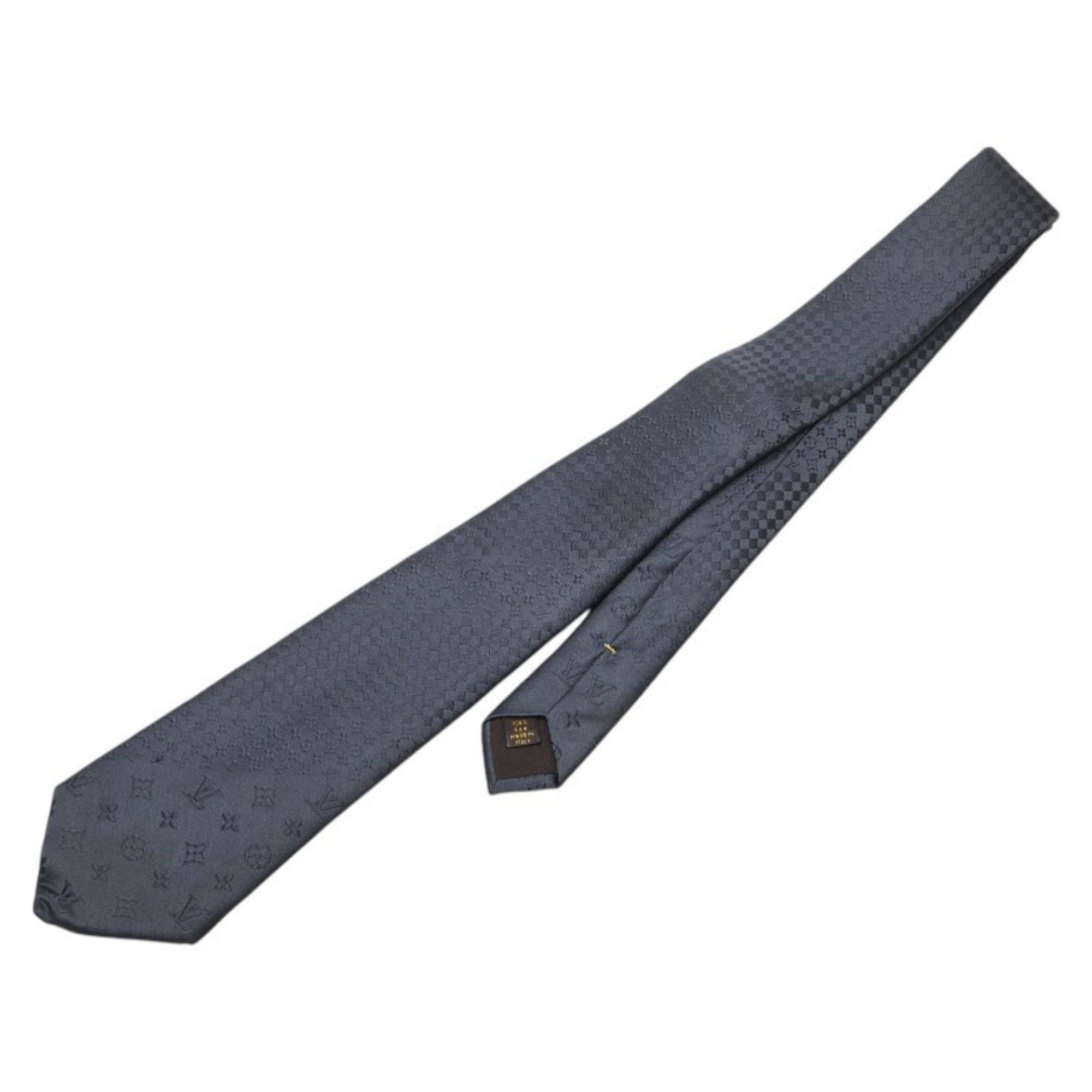 Louis Vuitton Louis Vuitton Cravate Mix Monogram Damier Tie Grey Silk Men's LOUIS VUITTON Size ONE SIZE - 1 Thumbnail