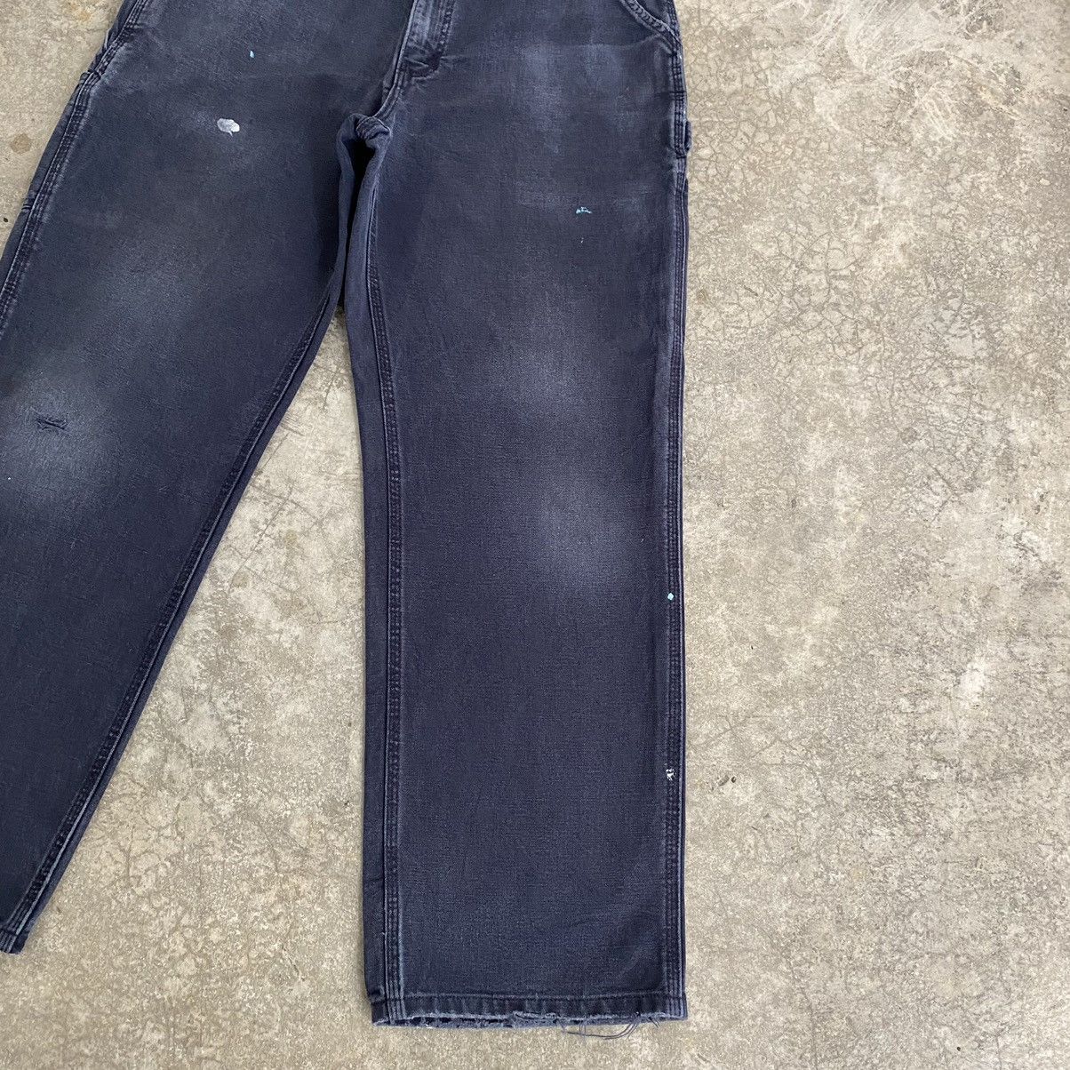 Carhartt VTG Carhartt Faded Midnight Blue Ripped Carpenter Pants Size US 33 - 9 Thumbnail