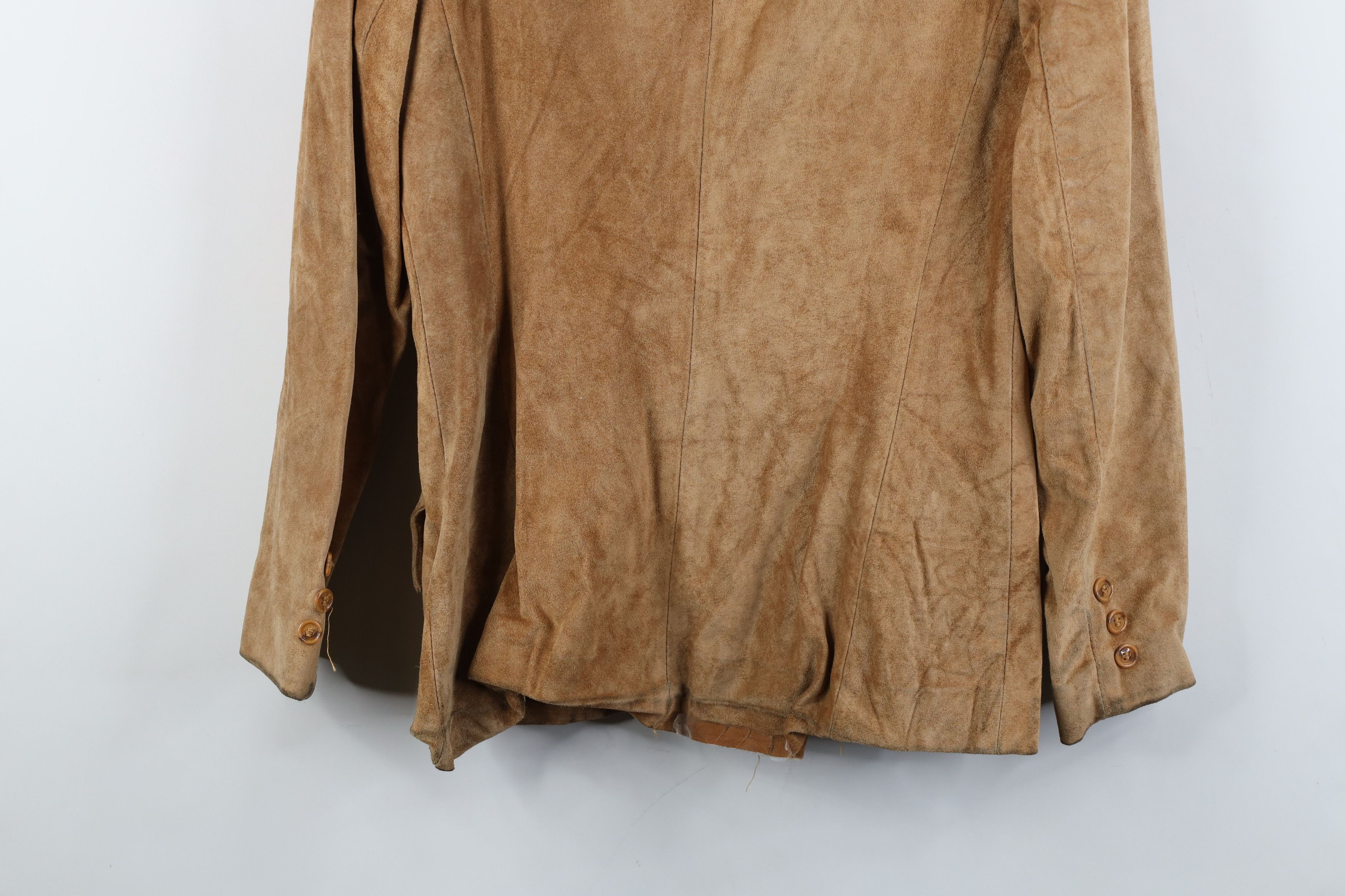 Vintage Vintage 70s 80s Streetwear Suede Leather Blazer Jacket Brown Size L / US 10 / IT 46 - 15 Thumbnail