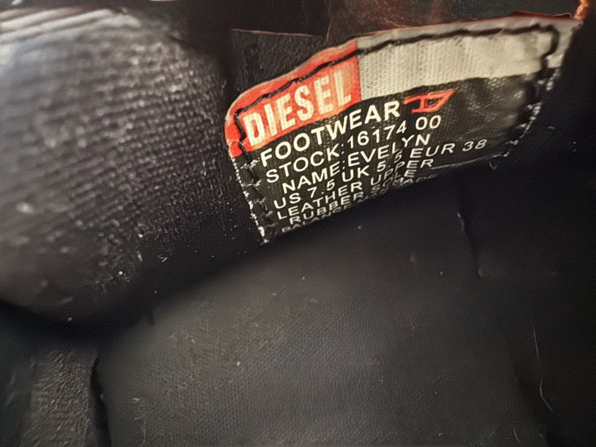 Diesel Diesel Evelyn All Triple Black Lace Up Shoes Square Toe Size US 7.5 / IT 37.5 - 13 Thumbnail