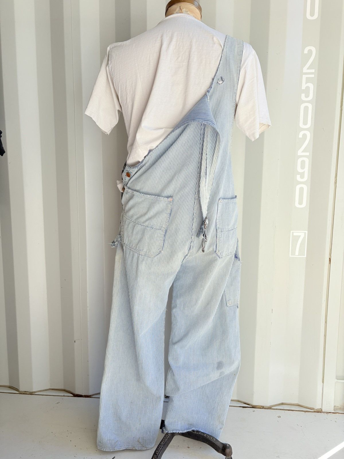 Vintage 1940’s Hickory Striped Thrashed Work Pants ERD Grunge Size US 34 / EU 50 - 7 Thumbnail