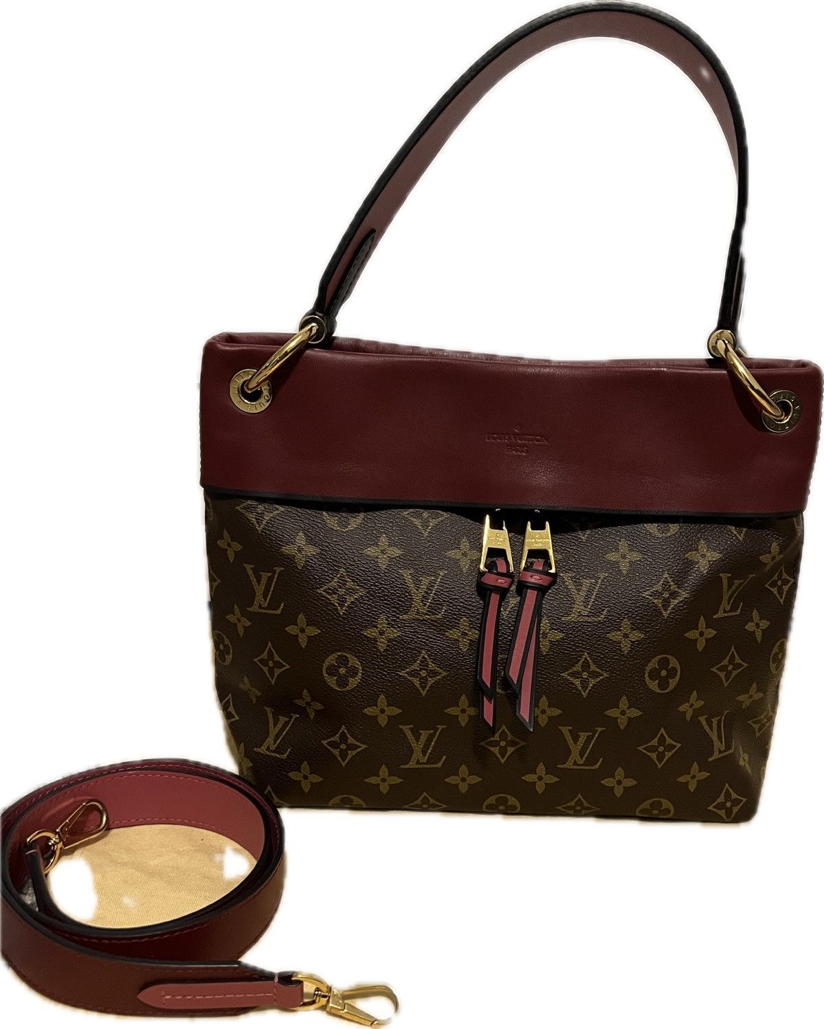 image of Louis Vuitton Tuileries Hobo Two Way in Brown, Women's
