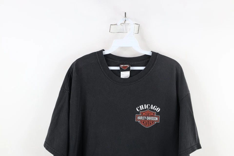 Harley Davidson × Vintage Vintage Y2K 2005 Harley Davidson Chicago T-Shirt Black USA Size US XL / EU 56 / 4 - 2 Thumbnail