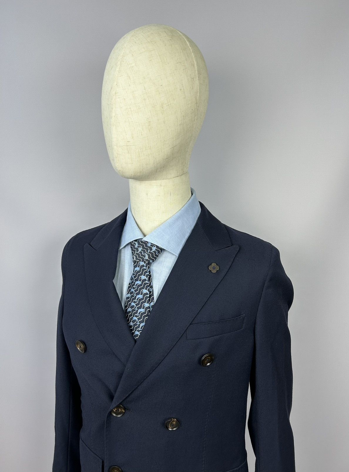 Paoloni Paoloni Quarantotto Double Breasted Wool Unlined Blazer EU48 Size 48R - 3 Thumbnail