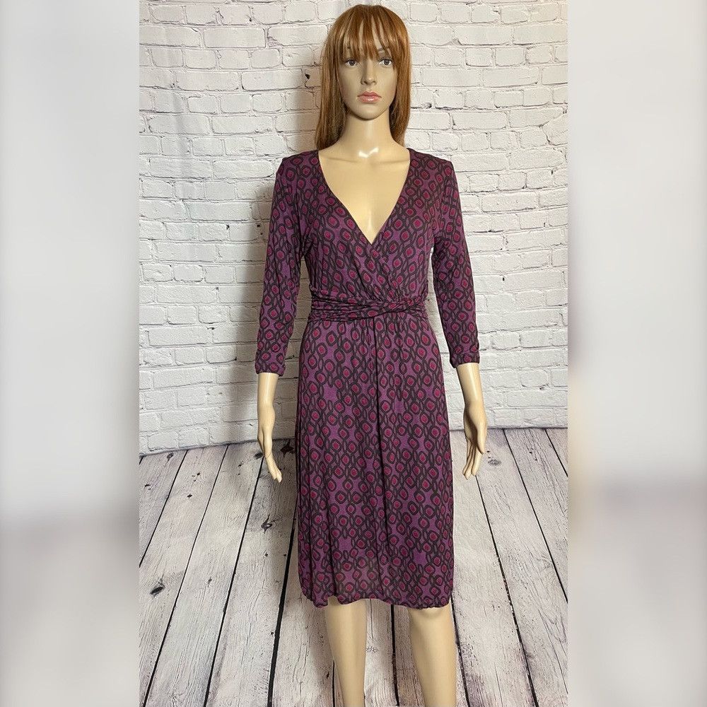 Boden Boden Chelsea Wrap Purple 3/4 Sleeve Dress Size 6 Size M / US 6-8 / IT 42-44 - 1 Thumbnail