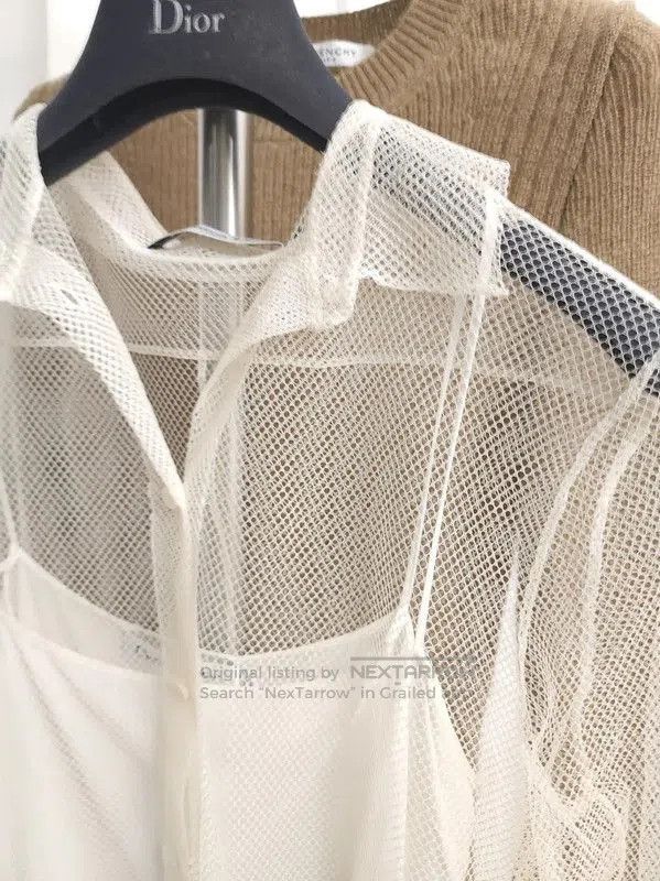 Dior Dior Sheer White Long Sleeve Cropped Shirt . Size XS / US 0-2 / IT 36-38 - 3 Thumbnail