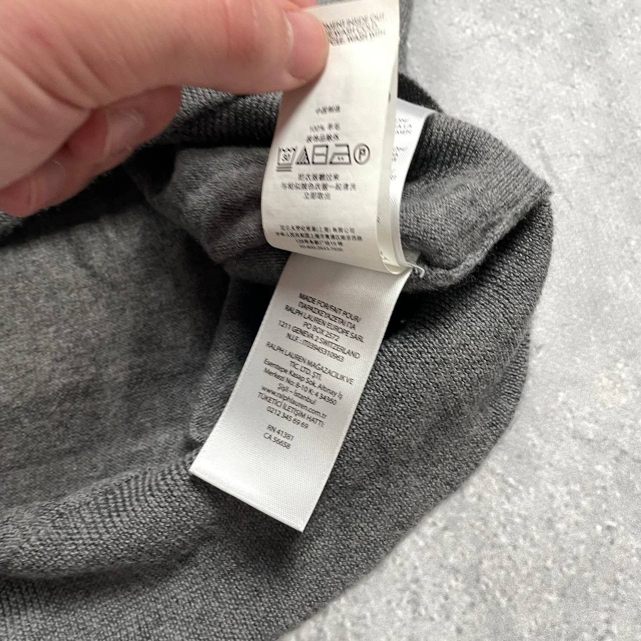 Polo Ralph Lauren Polo Ralph Lauren Washable Merino Wool V-Neck Sweater Gray L Size US L / EU 52-54 / 3 - 8 Thumbnail