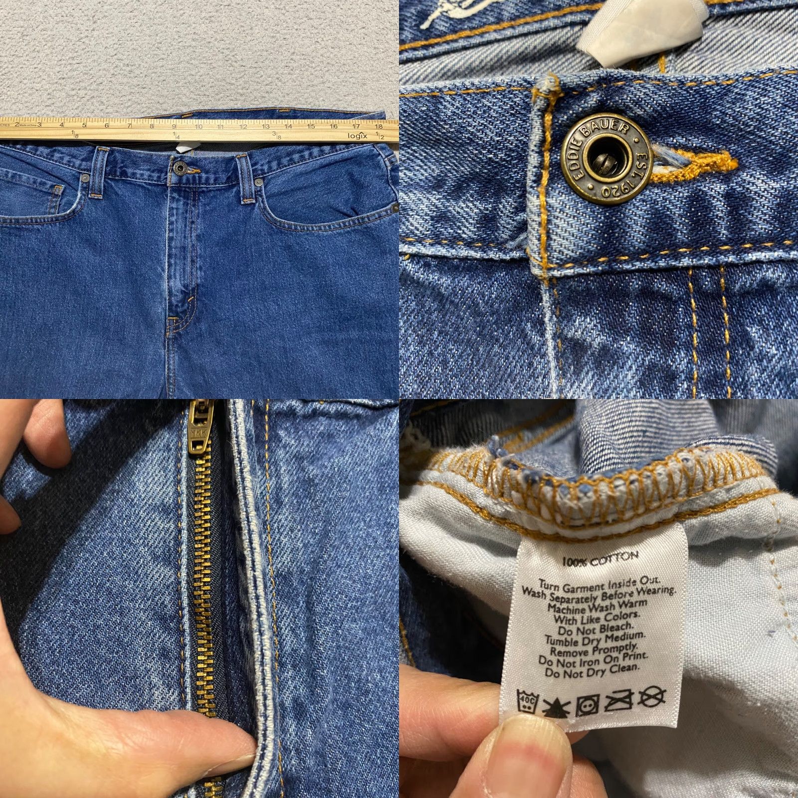 Eddie Bauer Eddie Bauer Jeans Mens 38x30 Blue Denim Straight Leg Medium Wash Mid Rise Denim Jeans Mens 38 Regular Blue 5-Pocket Design Size US 38 / EU 54 - 8 Thumbnail