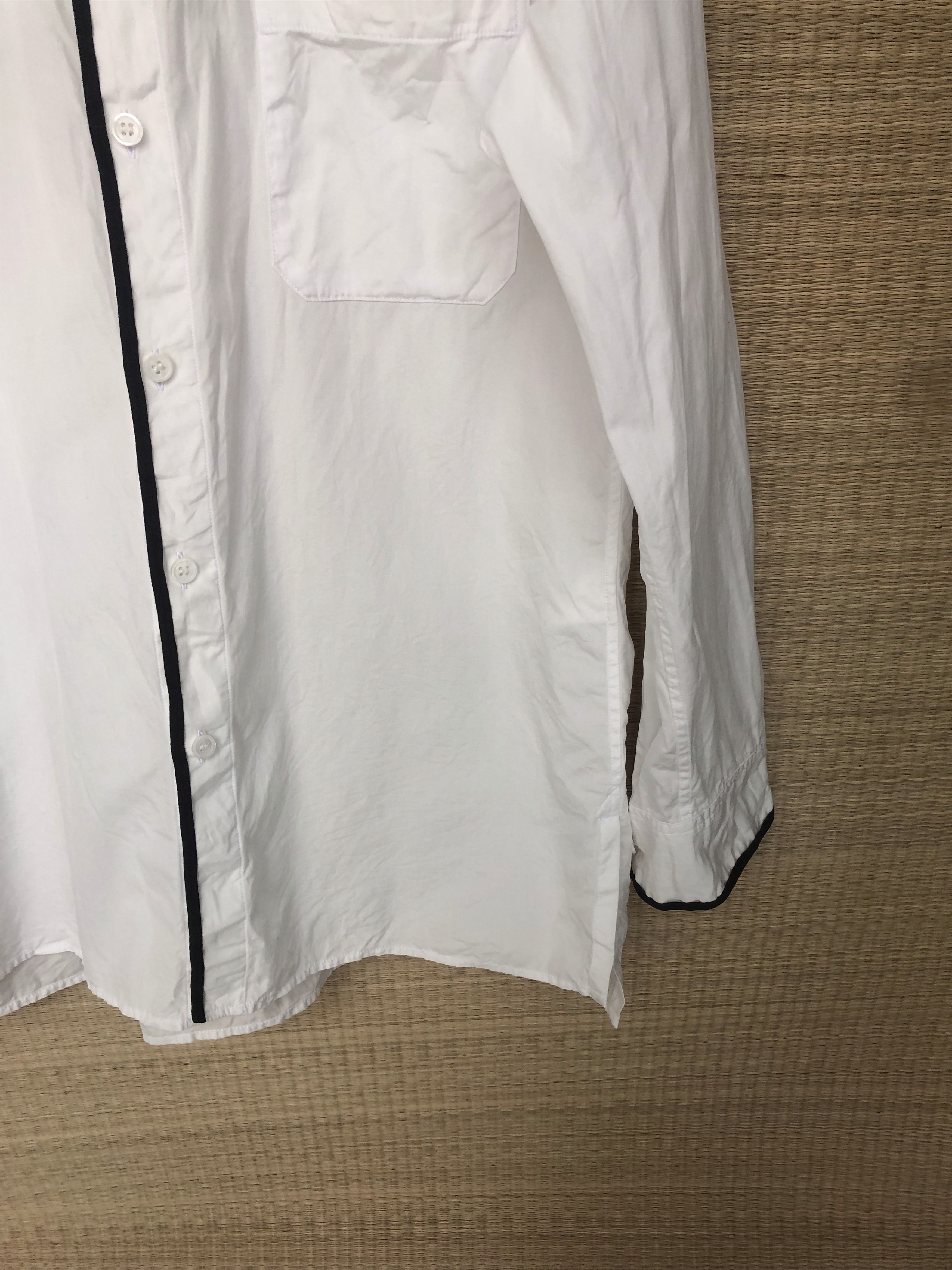 Yohji Yamamoto black pipping white shirt Size US M / EU 48-50 / 2 - 3 Thumbnail