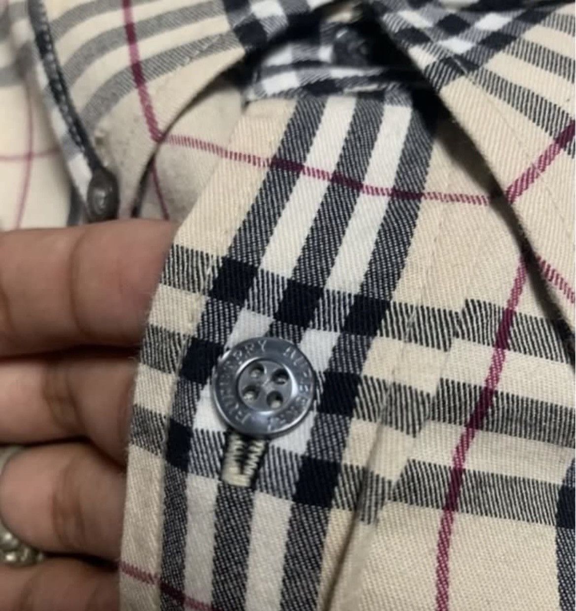 Burberry Burberrys Vintage Long Sleeve Nova Check Button Shirt Size US L / EU 52-54 / 3 - 3 Thumbnail