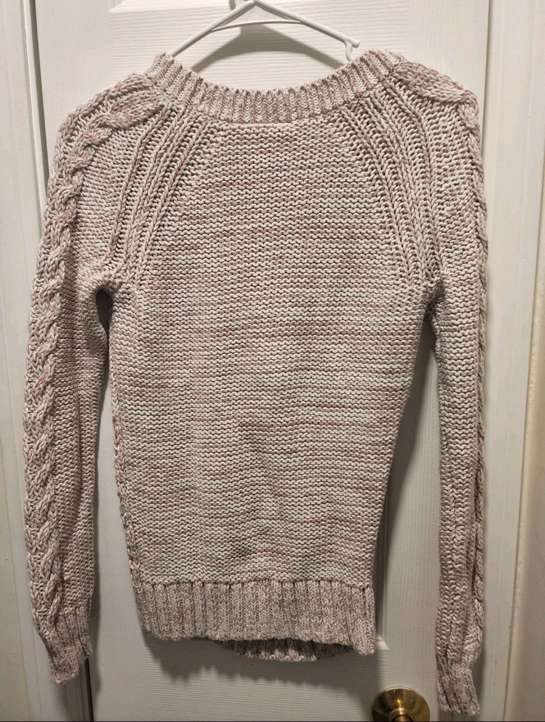 Gap GAP Long Sleeve Heather Pink Cable Mock Sweater Size XS Size XS / US 0-2 / IT 36-38 - 2 Thumbnail