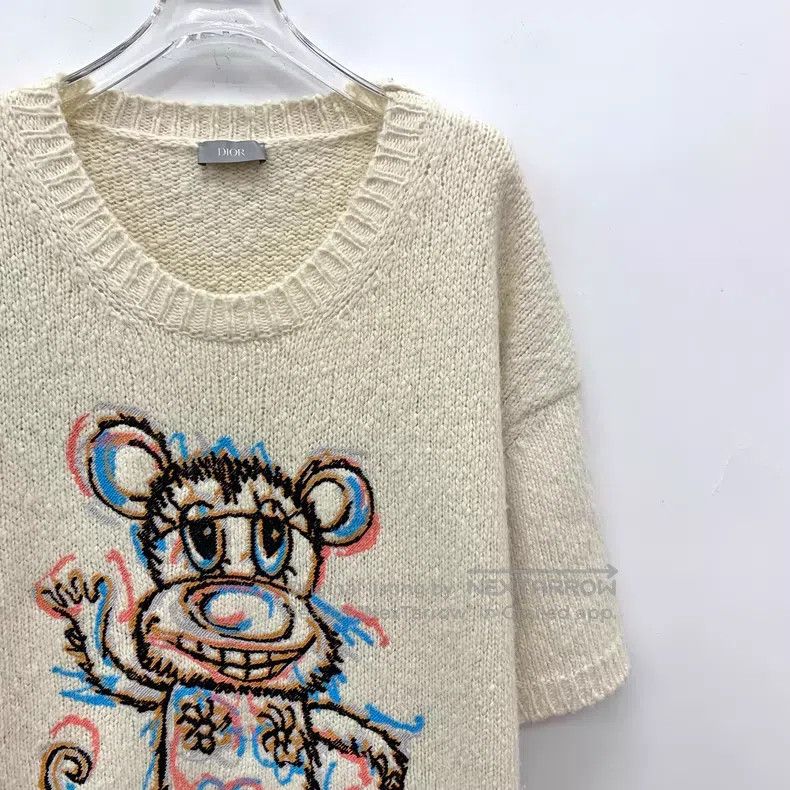 Dior Dior Beige monkey cartoon pattern embroidery wool round ne Size US XL / EU 56 / 4 - 3 Thumbnail