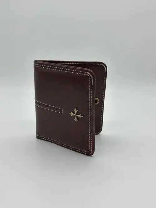 Japanese Brand Y2K Leather Cross Wallet (burgundy) Size ONE SIZE - 6 Thumbnail