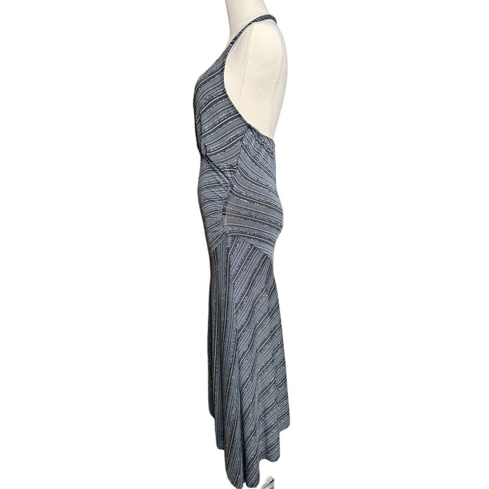 Other Y2K Charlotte Russe Black Silver Asymmetrical Halter Dress L Size L / US 10 / IT 46 - 5 Thumbnail