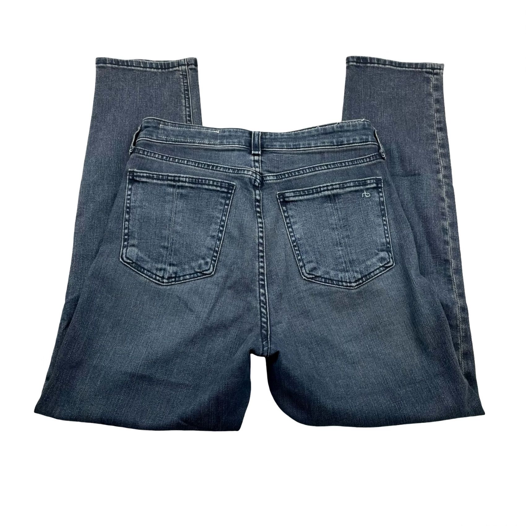 rag and bone nina high rise ankle cigarette & High-Rise in Gypsum Bone New York Womens Nina Jeans High Rise Stretch fabric Ankle cigarette length Sits below the waist Slim though hip rag & bone Black Nina
