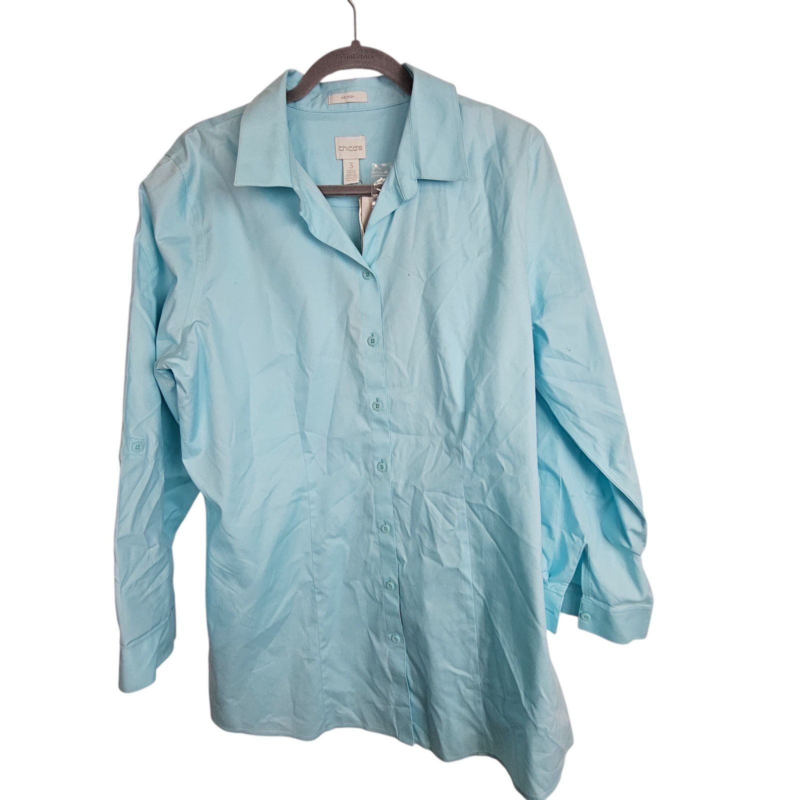 Chicos Chicos Women Lenae Effortless Cotton Shirt XL Coastal Gandma Size XL / US 12-14 / IT 48-50 - 1 Thumbnail