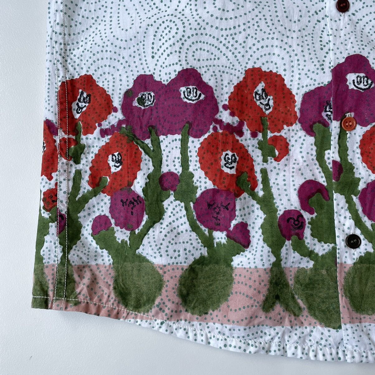 Story Mfg. Paisley + Cartoon Poppy Print Shirt Size US M / EU 48-50 / 2 - 8 Thumbnail