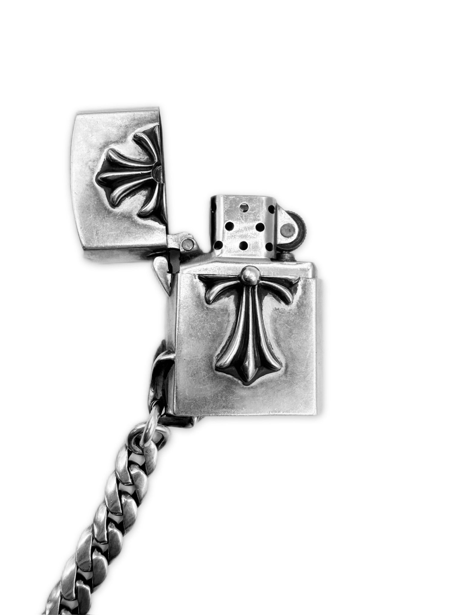 Chrome Hearts Chrome Hearts Cross Zippo Lighter Cuban Link Lobster Clasp Wallet Chain Size ONE SIZE - 3 Thumbnail