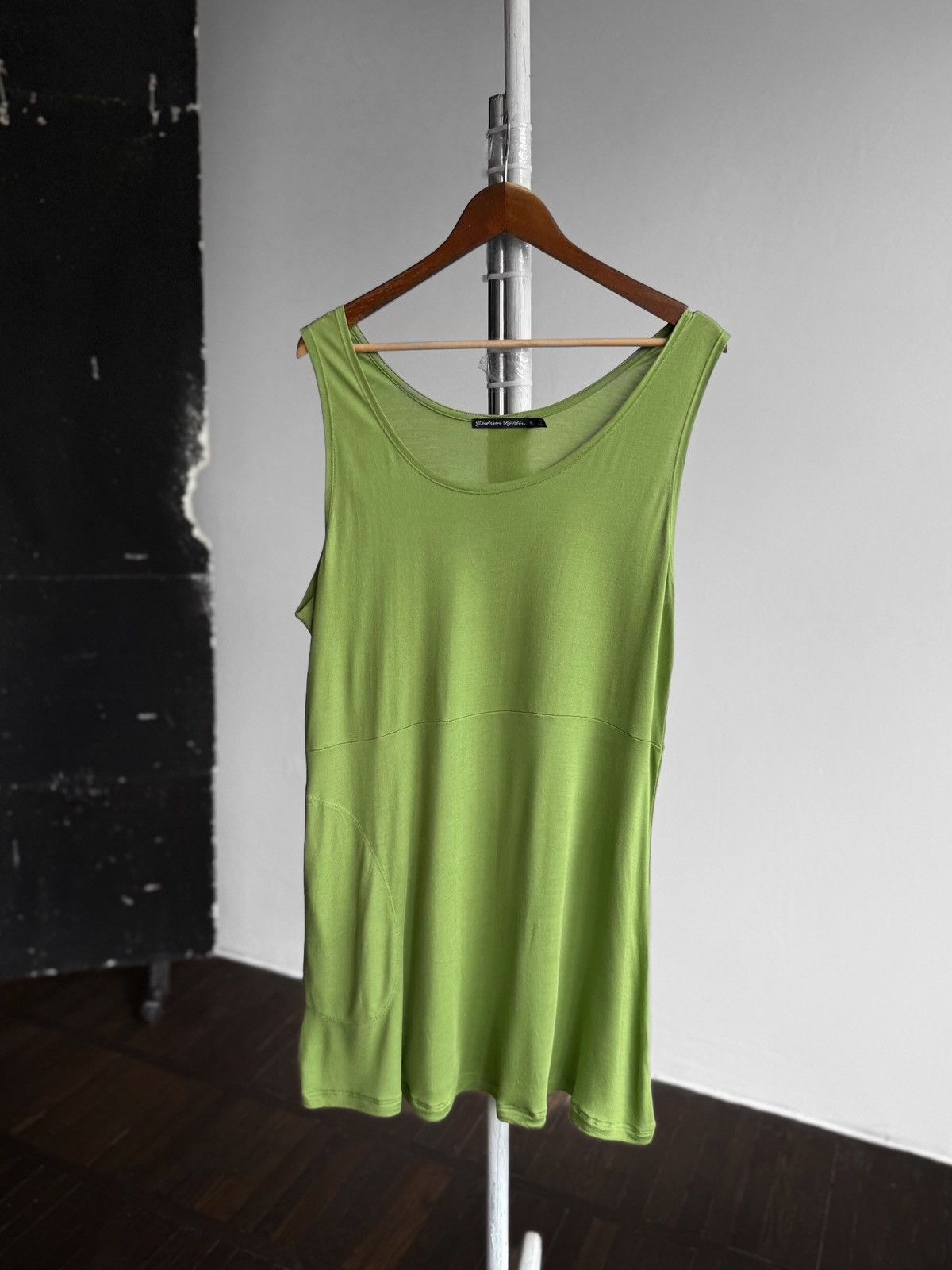 Gudrun Sjoden Gudrun Sjoden Womens Lime Green Sleeveless Modal Tunic Dress Size XL / US 12-14 / IT 48-50 - 1 Thumbnail