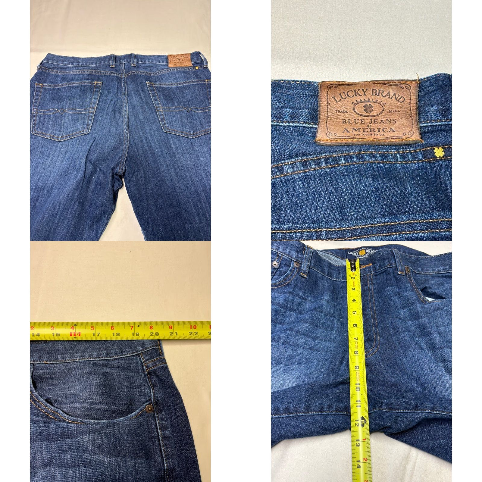 Lucky Brand VINTAGE Lucky Brand Jeans 361 Straight Mens 38x30 Dark Wash Denim Shirt? Size US 38 / EU 54 - 8 Thumbnail