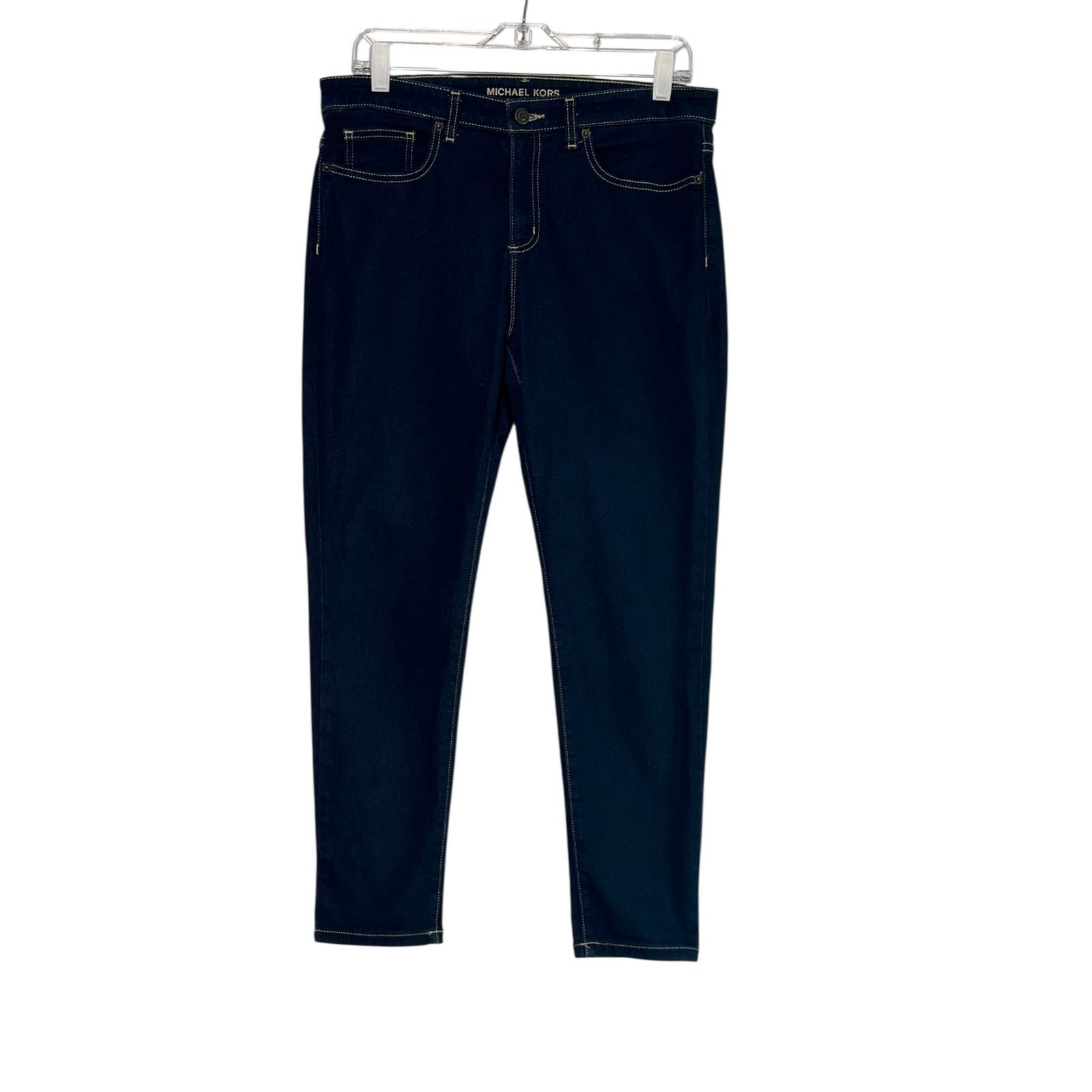 Michael Kors Michael Kors dark wash blue cropped skinny jeans size 10 Size 32" / US 10 / IT 46 - 8 Thumbnail