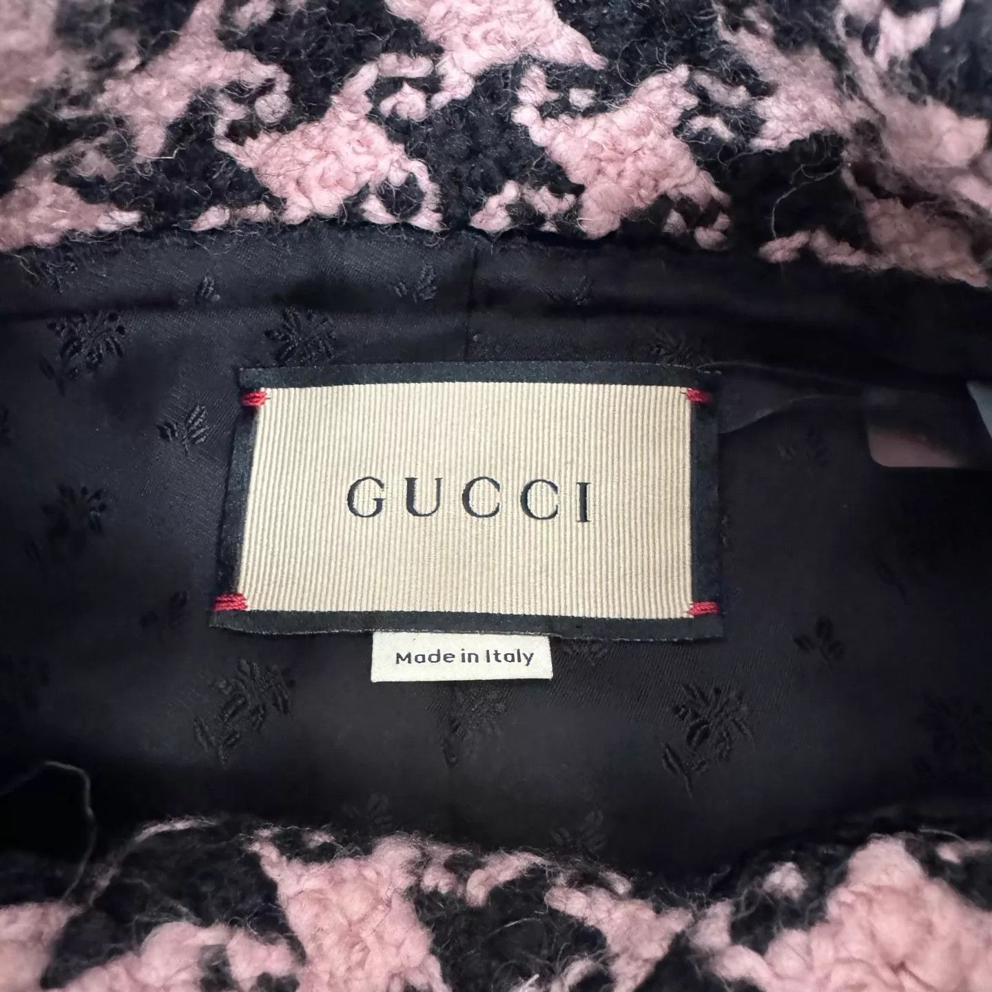 Gucci Gucci pink black houndstooth tweed collarless mid coat 40 Size S / US 4 / IT 40 - 6 Thumbnail