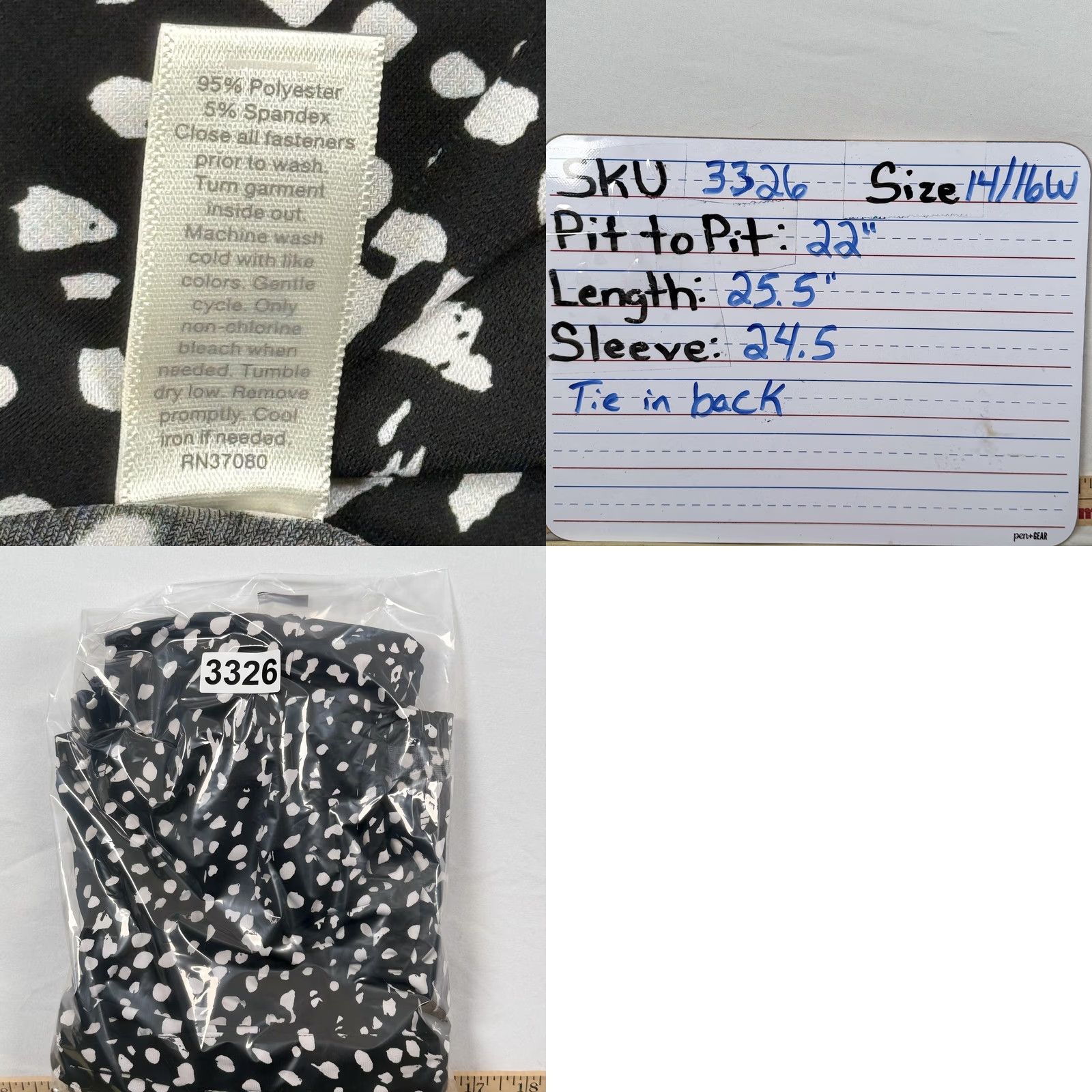 Vintage VINTAGE Cato Blouse 14/16W Polka Dot Button Front Tunic Top Stretch Tie Back Career Work Size XL / US 12-14 / IT 48-50 - 8 Thumbnail