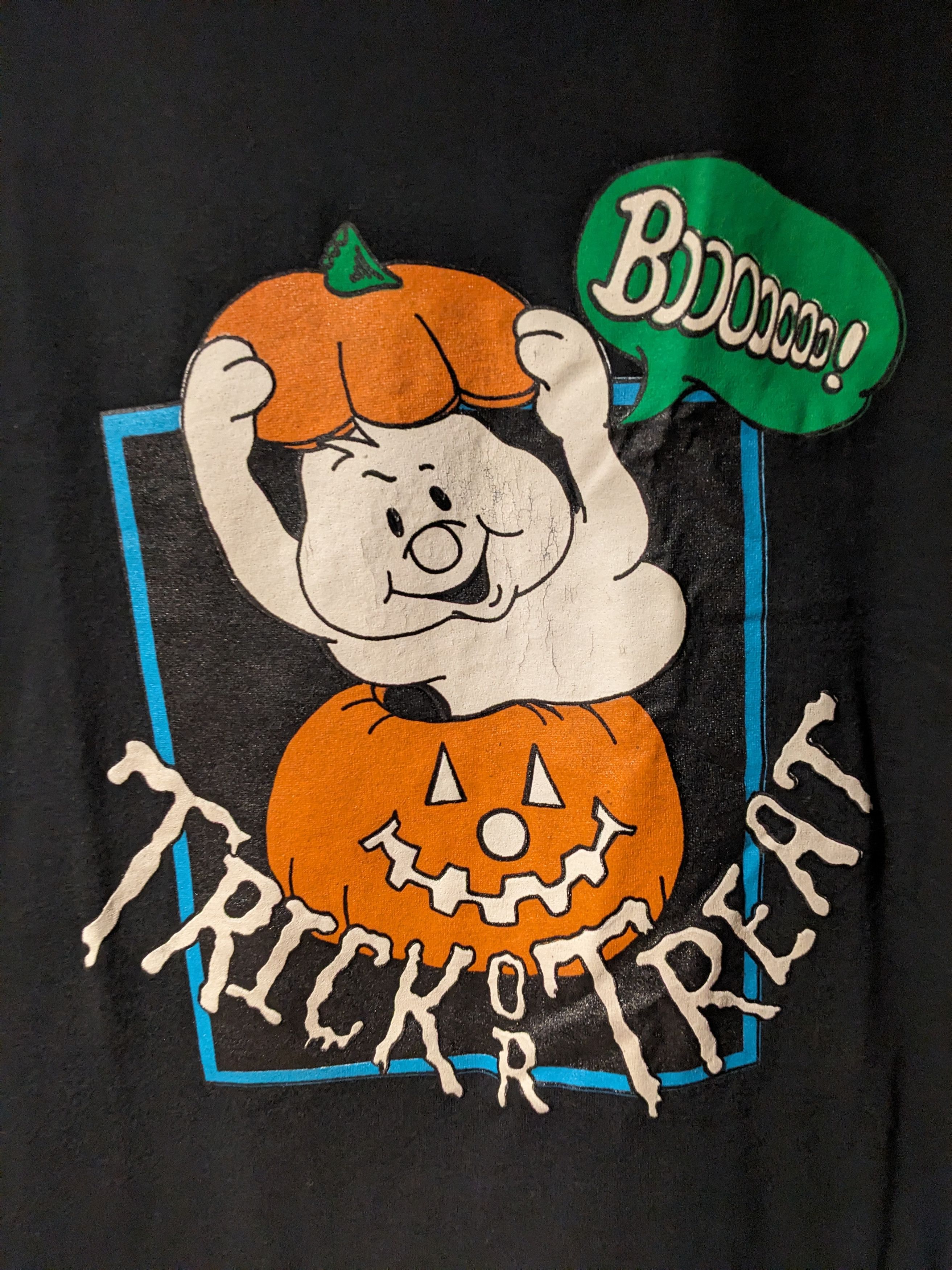 Expert Horror × Vintage Vintage 90s Boo Trick or Treat Halloween Scary Ghost T-Shirt Size US L / EU 52-54 / 3 - 2 Thumbnail