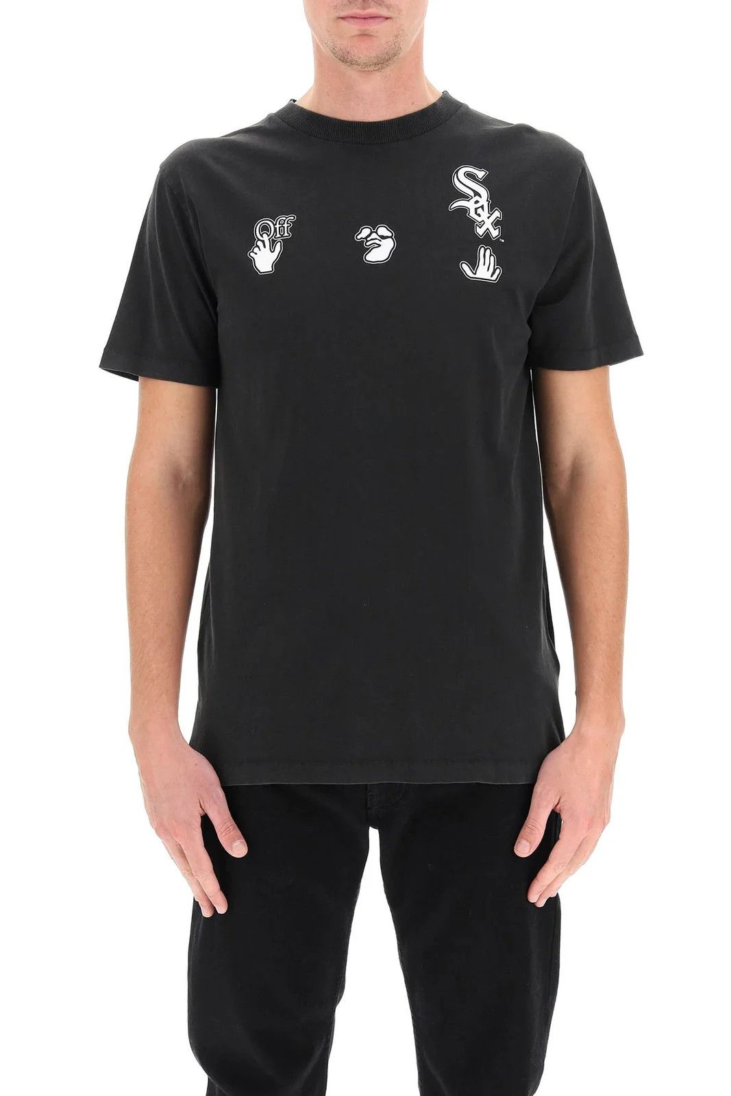 Off-White o1y0325 Logo Crewneck T-Shirt in Black Size US XS / EU 42 / 0 - 2 Thumbnail