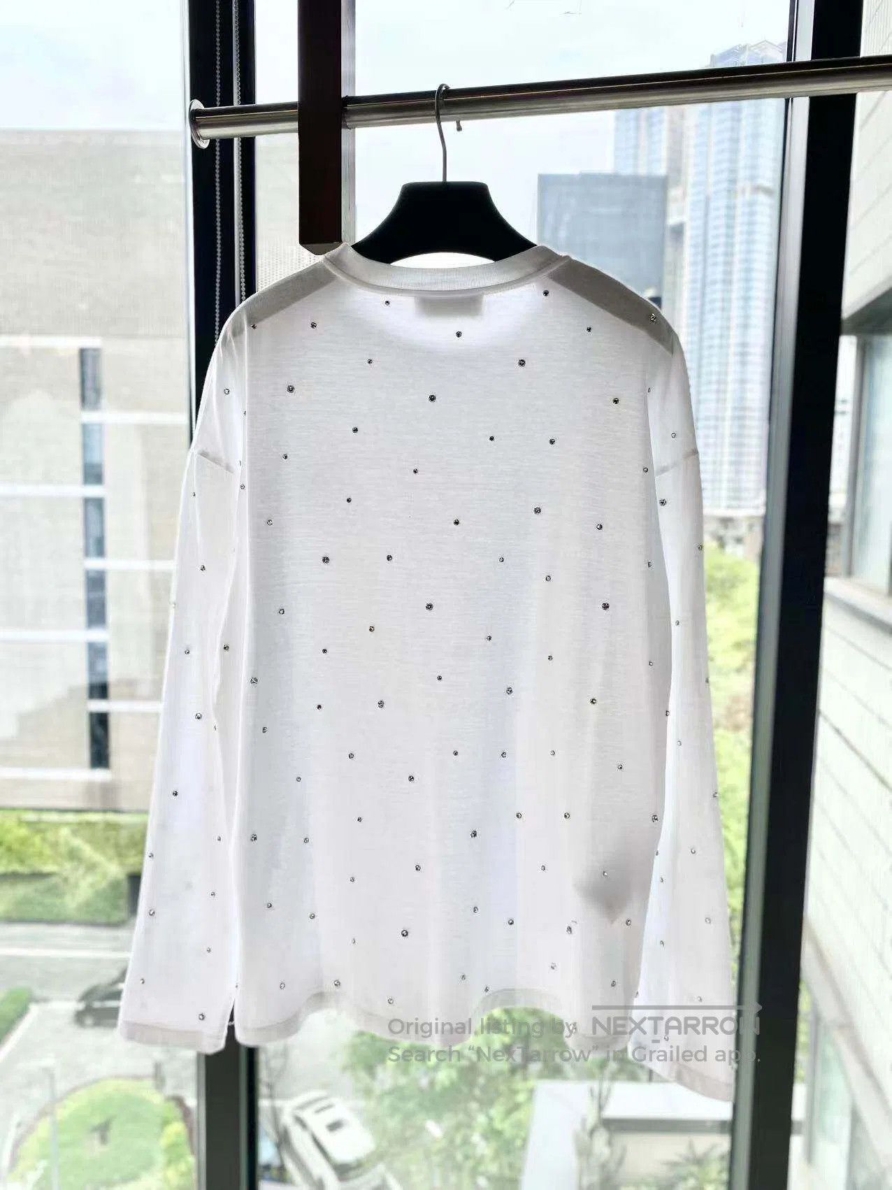 Miu Miu Miu Miu Embroidered logo full of diamonds long-sleeved T-s Size S / US 4 / IT 40 - 3 Thumbnail