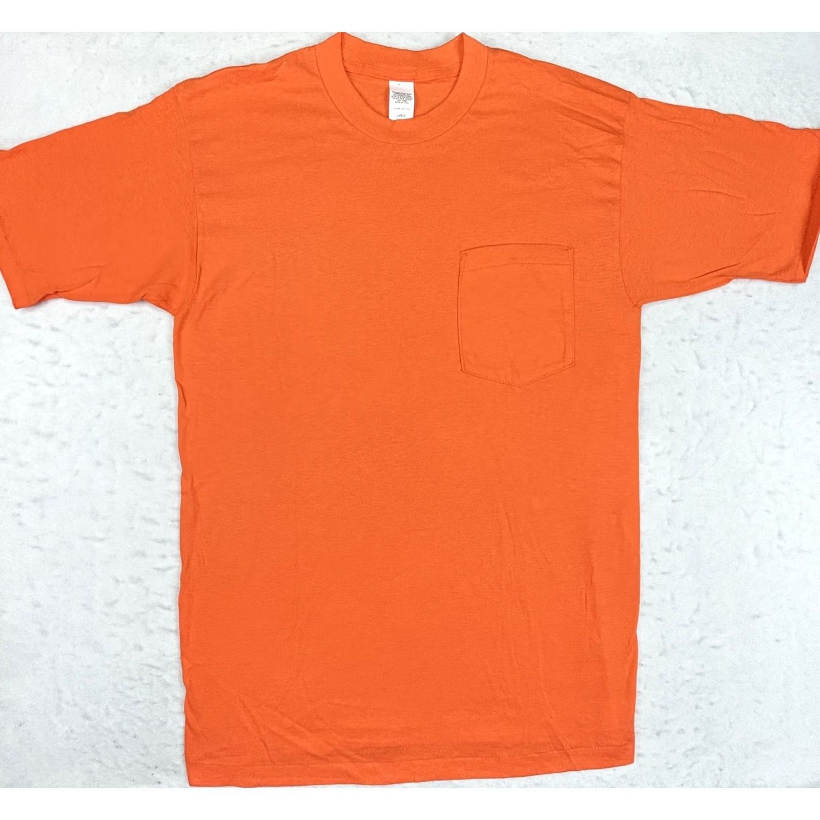 Vintage VINTAGE BLANK ORANGE POCKET T-Shirt MEDIUM Men XS? Size US M / EU 48-50 / 2 - 3 Thumbnail
