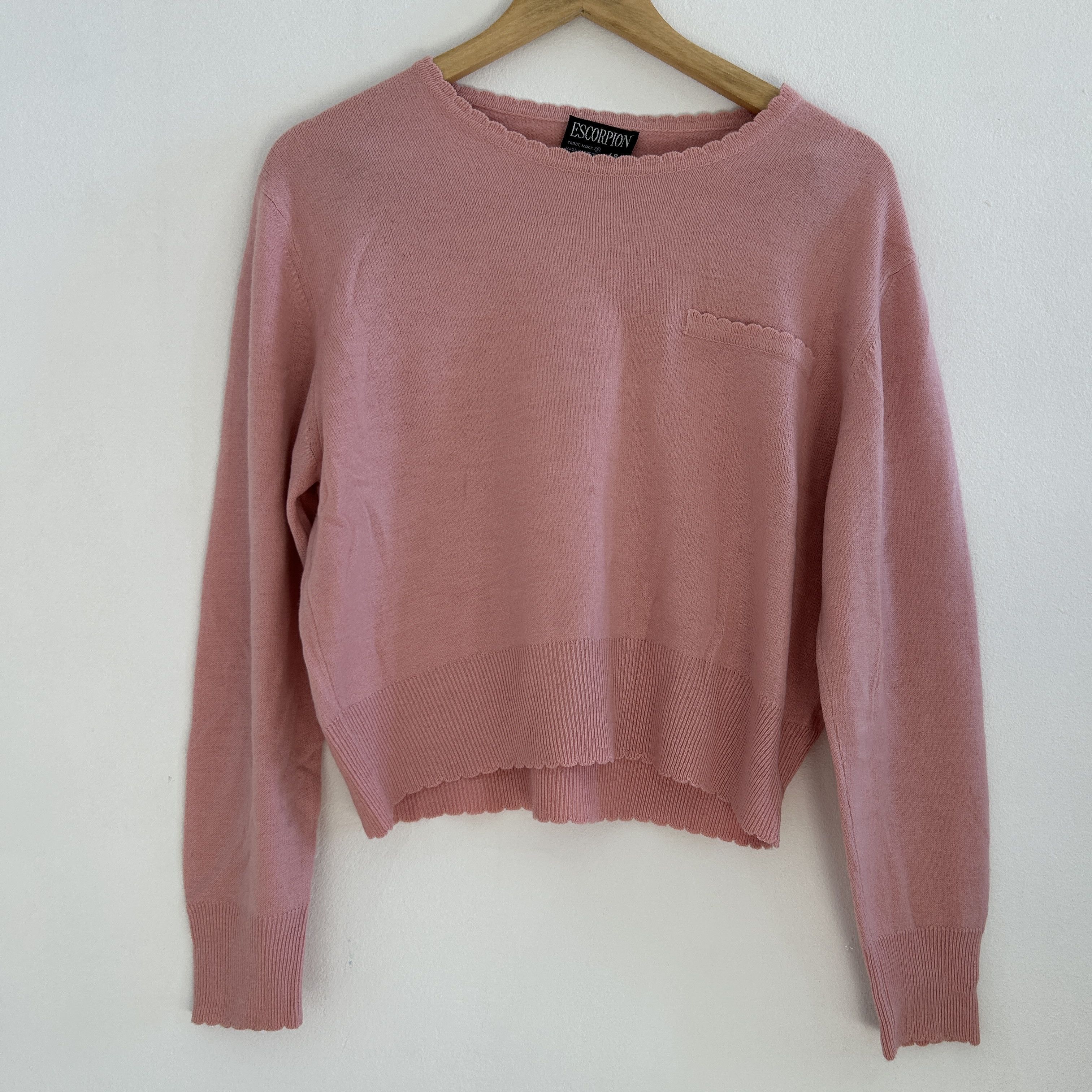 Vintage Vintage 90s Pink Cropped Coquette Sweater Size XL / US 12-14 / IT 48-50 - 8 Thumbnail