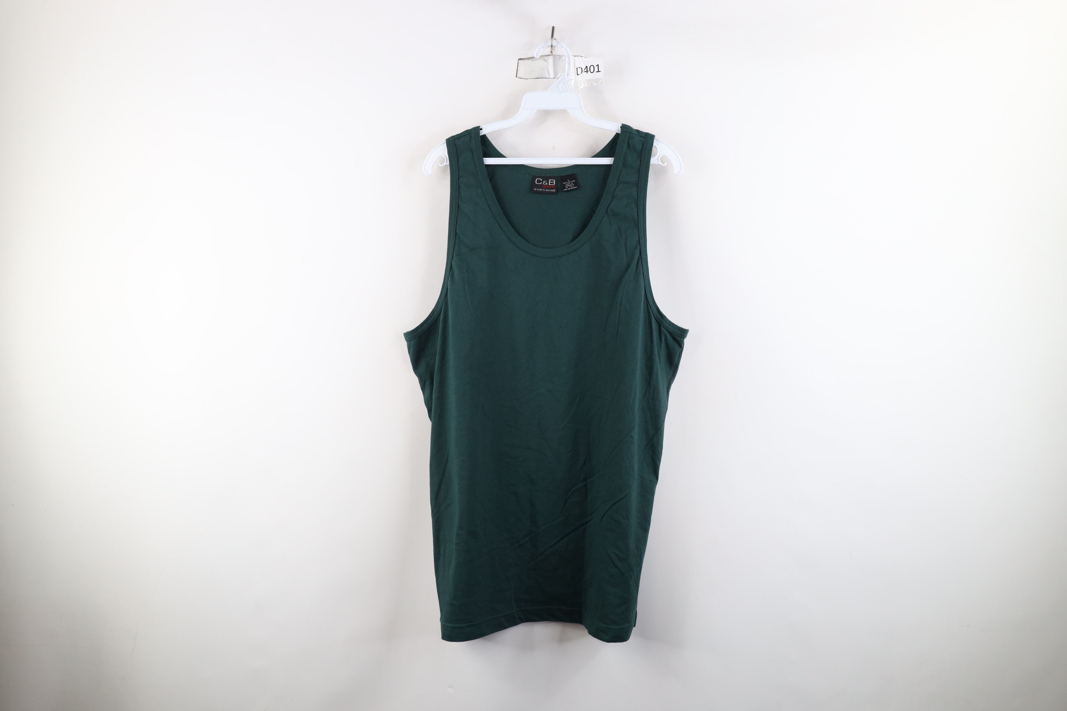 Vintage Vintage 90s Streetwear Blank Tank Top T-Shirt Hunter Green Size US L / EU 52-54 / 3 - 1 Thumbnail