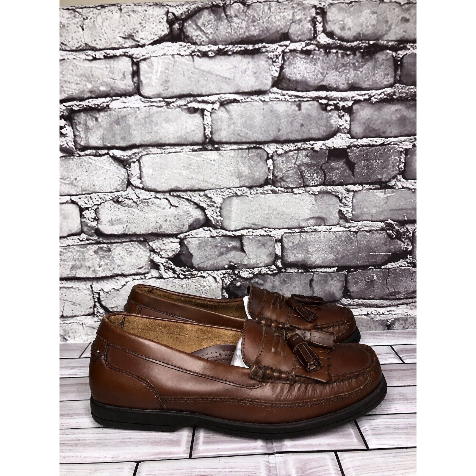 Bass Bass Strout Brown Leather Tassel Loafers SlipOn Casual Shoes Size US 7.5 / EU 40-41 - 18 Thumbnail