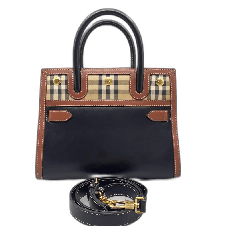 Burberry Burberry Black Check Handbag with Shoulder Strap Size ONE SIZE - 1 Thumbnail