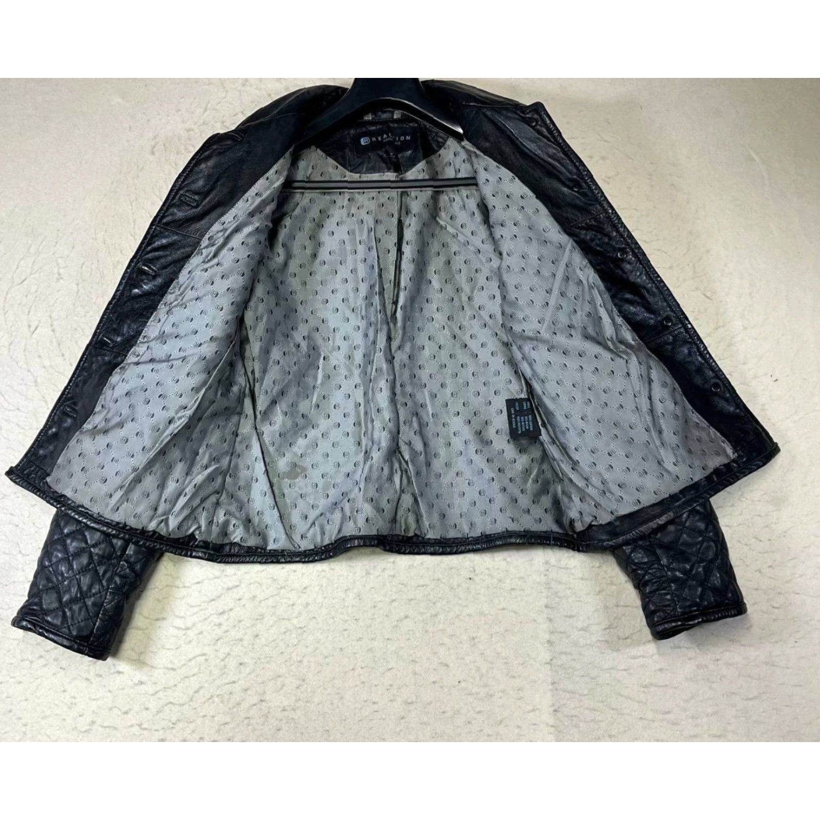 Vintage Kenneth Cole Reaction Jacket Womens Leather Quilted Black M Size Womens Regular Leather Basic Jacket Dresses? Size M / US 6-8 / IT 42-44 - 6 Thumbnail