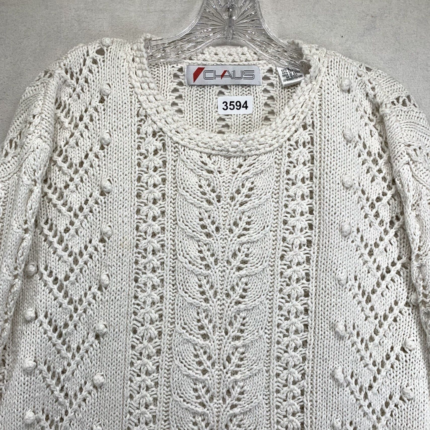 Vintage VINTAGE Chaus Sweater Women Small White Open-Knit Crochet Boho Hippie 90s Y2K Cottagecore Womens Size S / US 4 / IT 40 - 2 Thumbnail